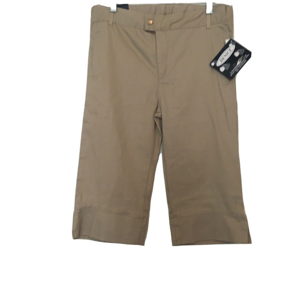 DENICE Girls Uniform Casual Capri Pants Pockets Size 16 Khaki